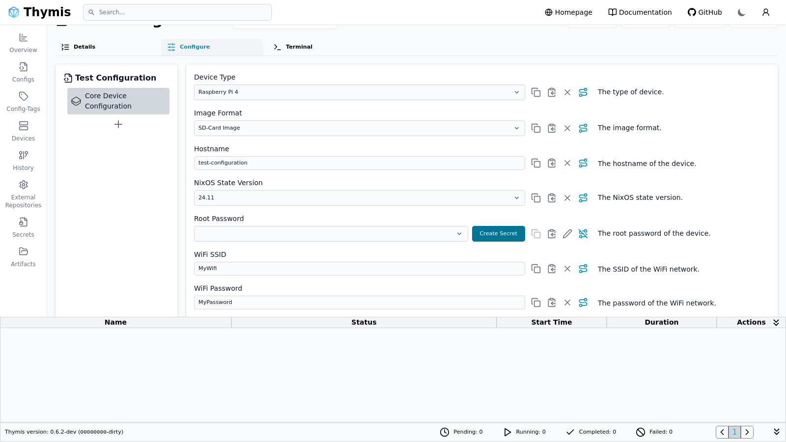 Wi‑Fi Settings filled in