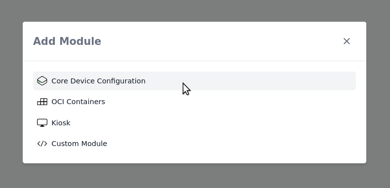 Add Core Device Configuration