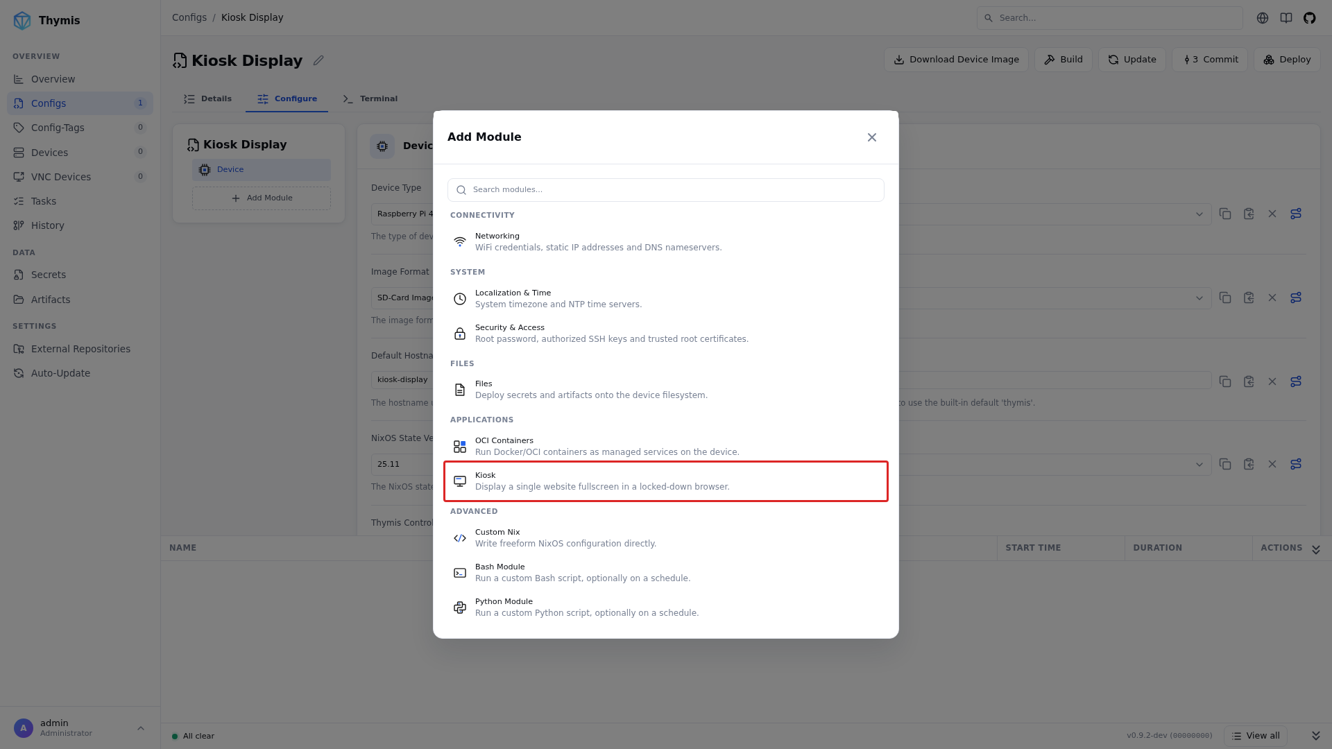 Add Kiosk Module