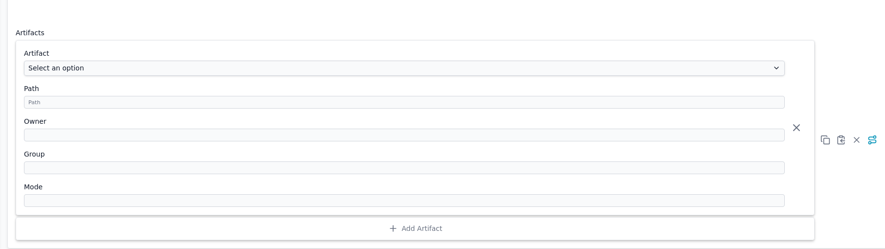 Artifacts configuration