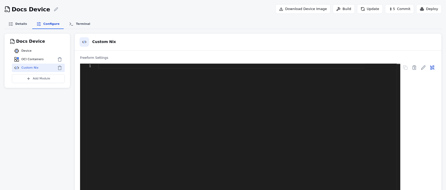 Custom Module Configuration
