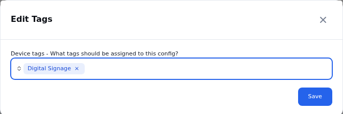 Edit tags modal