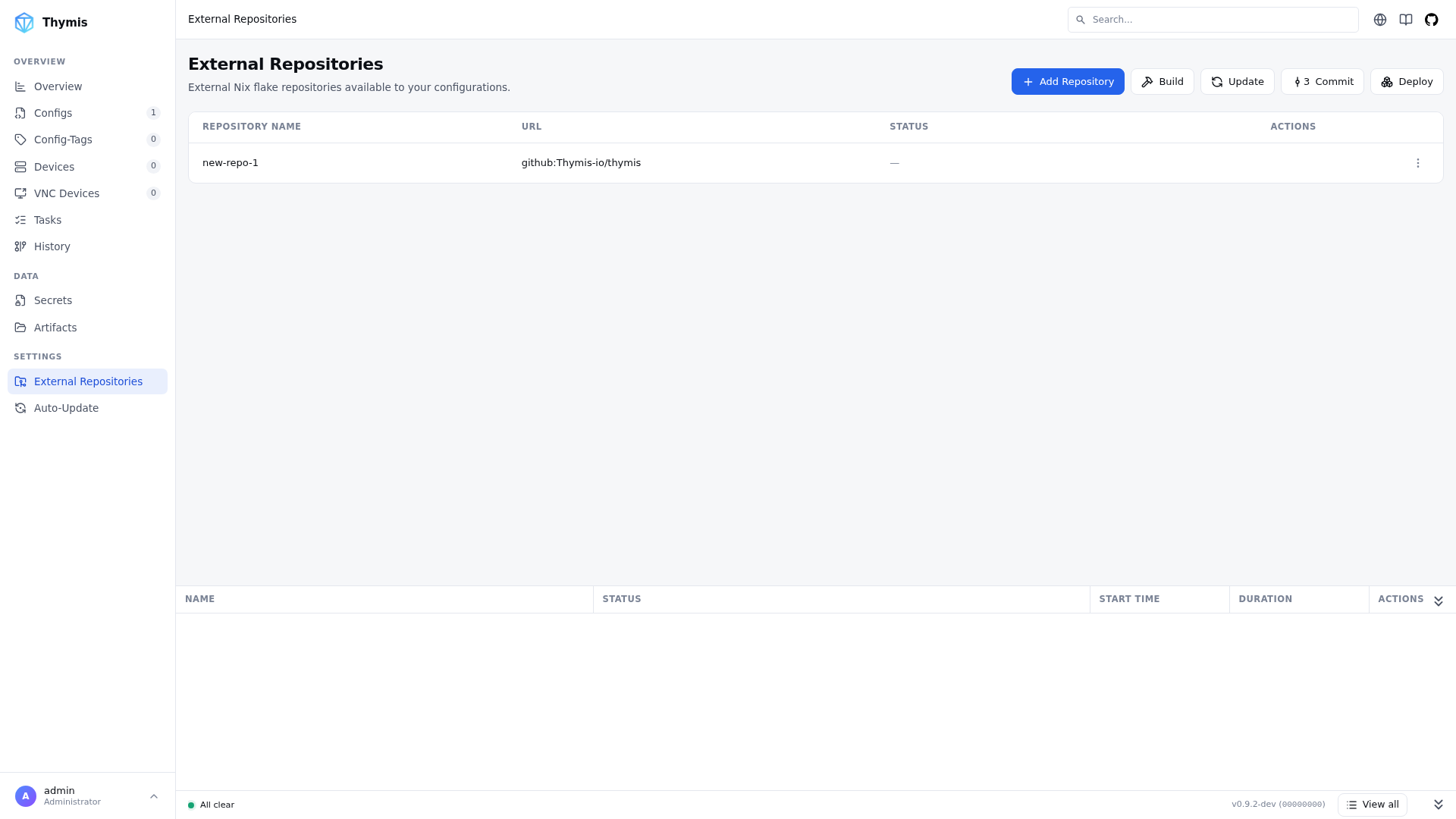 External repository page