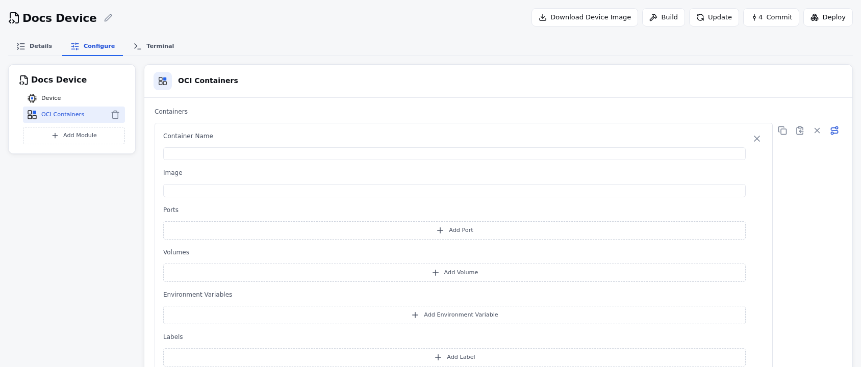 OCI-Containers Configuration